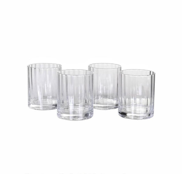 Set of 4 Ribbed Whisky Glasses