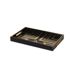 Art Deco Black and Gold Square Tray