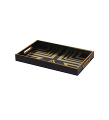 Art Deco Black and Gold Square Tray