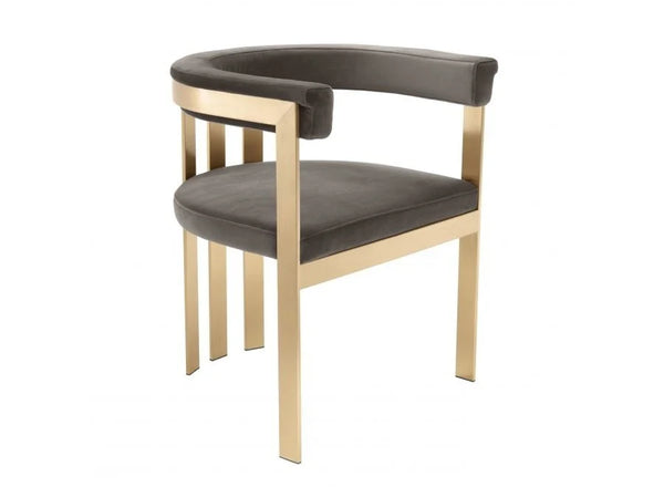 Dinning Chair Clubhouse Brass Finish Savona Grey