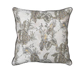 Taupe Mustard Peacock Cushion Cover