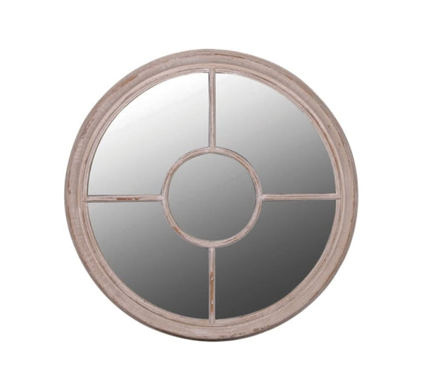 Large Round Taupe Mirror