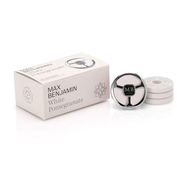 Max Benjamin - White Pomegranate Car Fragrance Dispenser Holder and Refill x 4