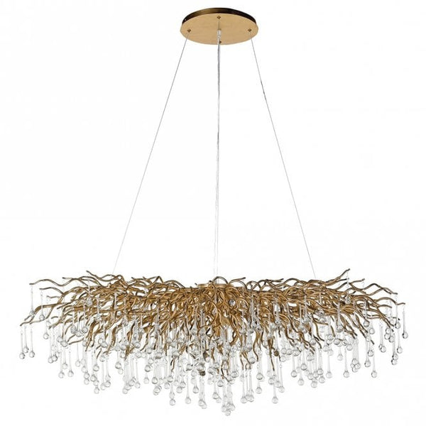 HAND DRAWN CLEAR DROPLET BRANCH CHANDELIER