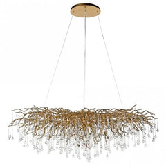 HAND DRAWN CLEAR DROPLET BRANCH CHANDELIER