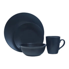 16 Piece Black Glazed Stoneware Dinner Set