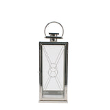 Small Glass & Steel Cross Lantern